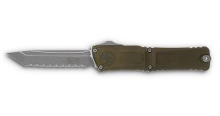 Microtech Combat Troodon Gen III Serrated Tanto Apocalyptic OTF Knife - OD Green