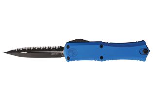 Microtech Hera II Mini D/E Standard Serrated OTF Knife - Blue/Black